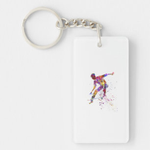 Aquarell-Skater Schlüsselanhänger