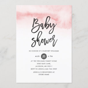 Aquarell-Skript-Babyparty-Einladung im Rosa Einladung