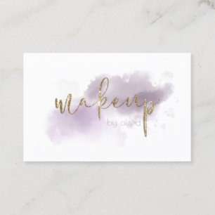 Aquarell Smokey Amethyst und Gold Make-up Visitenkarte