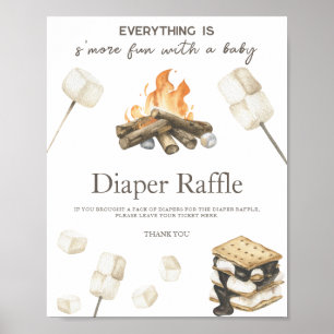 Aquarell-S'more-Baby-Shower-Windel-Raffle Poster