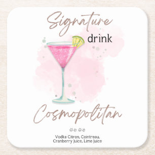 Aquarell-Sommer-Cocktail Rechteckiger Pappuntersetzer