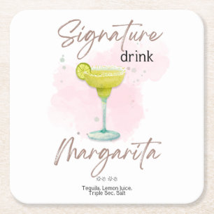 Aquarell-Sommer-Cocktail Rechteckiger Pappuntersetzer