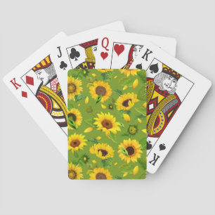 Aquarell-Sonnenblume 4 Spielkarten