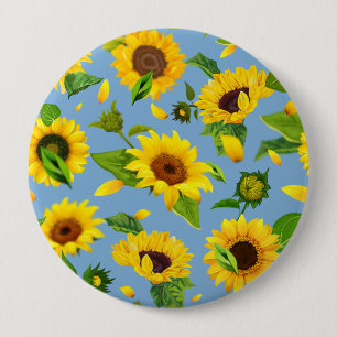 Aquarell-Sonnenblume 6 Button