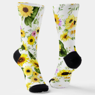 Aquarell-Sonnenblume 7 Socken