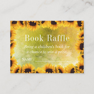 Aquarell-Sonnenblume-Baby-Buchraffle-Karten Begleitkarte