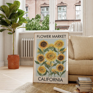 Aquarell Sonnenblume Blumenmarkt Florale Wandkunst Poster
