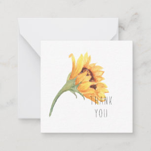 Aquarell-Sonnenblume-Dankeskarten-Name Mitteilungskarte