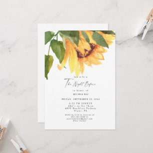 Aquarell-Sonnenblume Die Nacht Vor Der Hochzeit Einladung