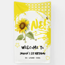 Aquarell-Sonnenblume mit Schmetterlingen 1. Geburt