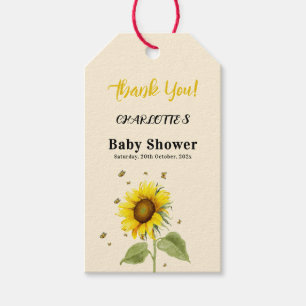 Aquarell-Sonnenblume mit Schmetterlingen Baby Show Geschenkanhänger