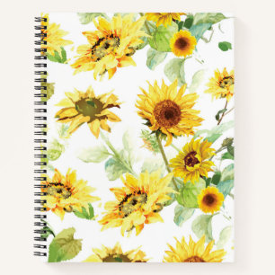 Aquarell-Sonnenblume Notizbuch