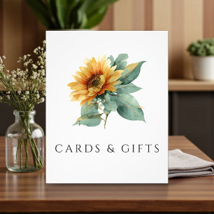 Aquarell-Sonnenblume-Rustikale Karten & Geschenke- Fotodruck