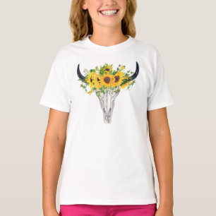 Aquarell-Sonnenblume Rustikaler Western-Stil T-Shirt