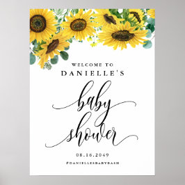 Aquarell Sonnenblume Sommerdusche Willkommen Poster