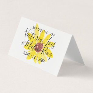 Aquarell-Sonnenblume Wilde Blumen Gelbe Hochzeit Visitenkarten
