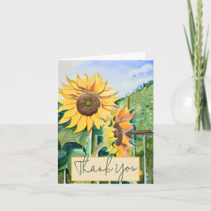 Aquarell-Sonnenblumen anpassbar Karte