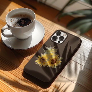Aquarell-Sonnenblumen Braun Case-Mate iPhone Hülle