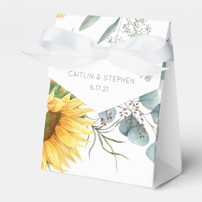 Aquarell Sonnenblumen Brautparty Geschenkschachtel (Vorderseite)