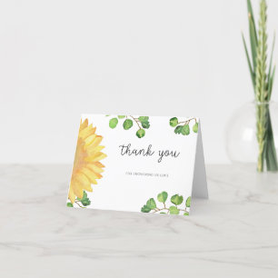 Aquarell-Sonnenblumen-Dankeskarten für Brautjungfe Dankeskarte