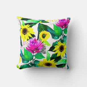 Aquarell-Sonnenblumen-Design Kissen