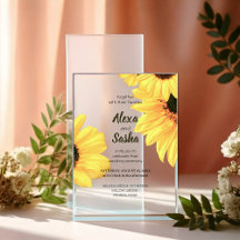 Aquarell-Sonnenblumen-Hochzeitseinladung