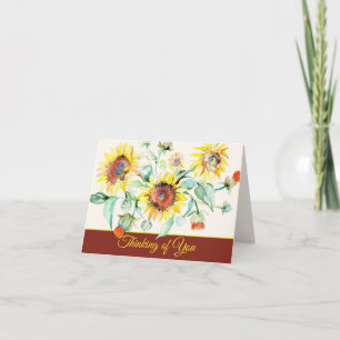 Aquarell-Sonnenblumen individuell anpassbare Notiz Karte