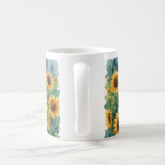 Aquarell-Sonnenblumen-Kaffee / Teetasse