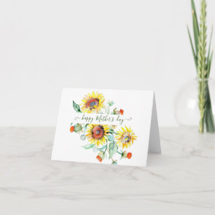 Aquarell-Sonnenblumen Karte