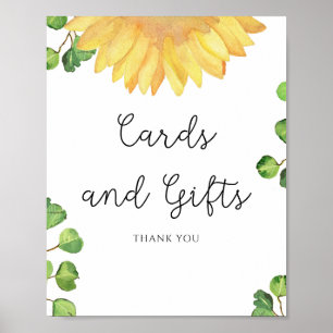 Aquarell Sonnenblumen Karten und Geschenke Poster
