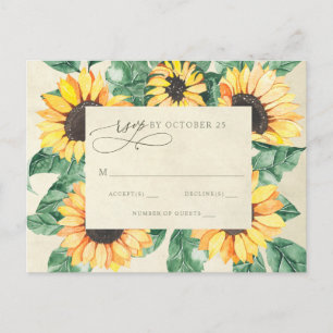 Aquarell-Sonnenblumen Landgarten Floral RSVP Postkarte