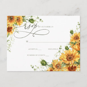 Aquarell-Sonnenblumen Landgarten Floral RSVP Postkarte