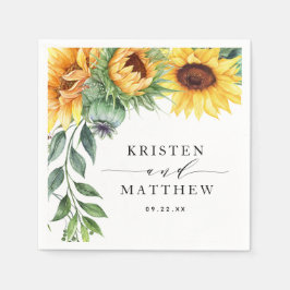 Aquarell Sonnenblumen Moderne Blumen Serviette