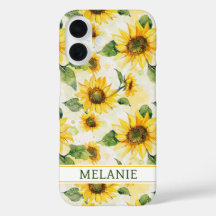 Aquarell-Sonnenblumen monogrammiert