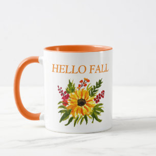 Aquarell-Sonnenblumen Süße Herbst-Rustikaler Herbs Tasse
