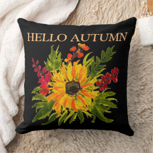 Aquarell Sonnenblumen Süße moderne schöne Herbst  Kissen