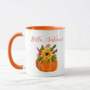 Aquarell-Sonnenblumen Süßer Herbst Rustikaler Herb Tasse