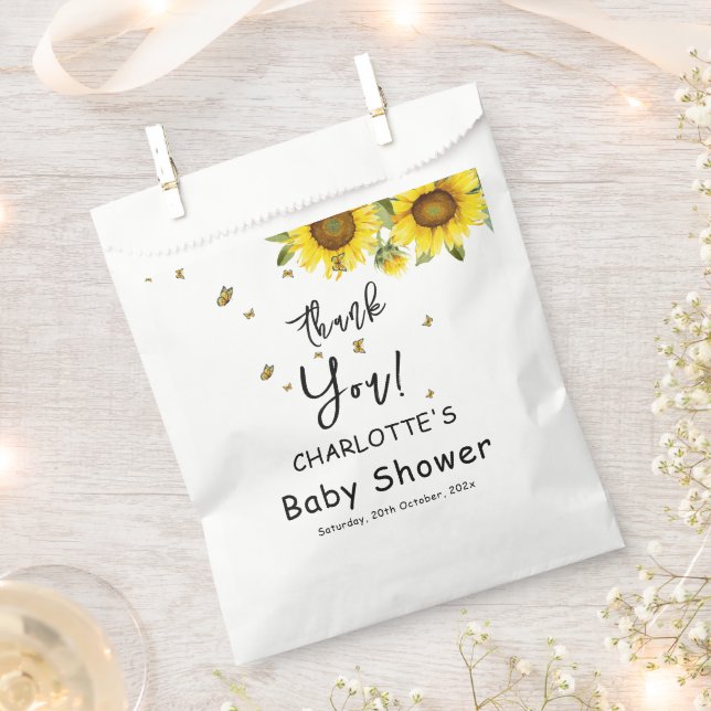 Aquarell Sonnenblumen und Schmetterlinge Kinderdus Geschenktütchen (Ausgeschnitten)