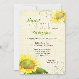 Aquarell Sonnenblumen Wirbles Brautparty Einladung