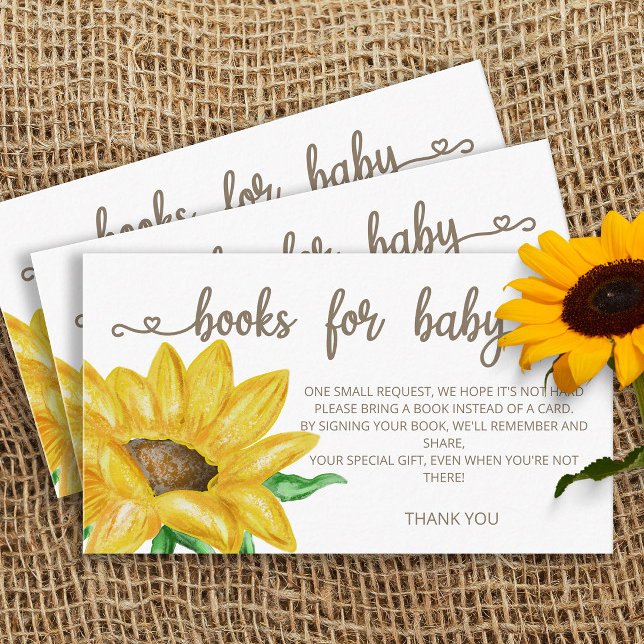 Aquarell Sonnenblumenbücher für Babytickets Begleitkarte (Von Creator hochgeladen)