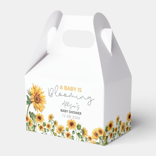 Aquarell Sonnenblumengarten Blumenspülung Dusche Geschenkschachtel (Vorderseite)