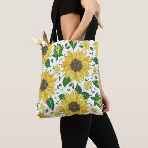 Aquarell-Sonnenblumenmuster Tasche