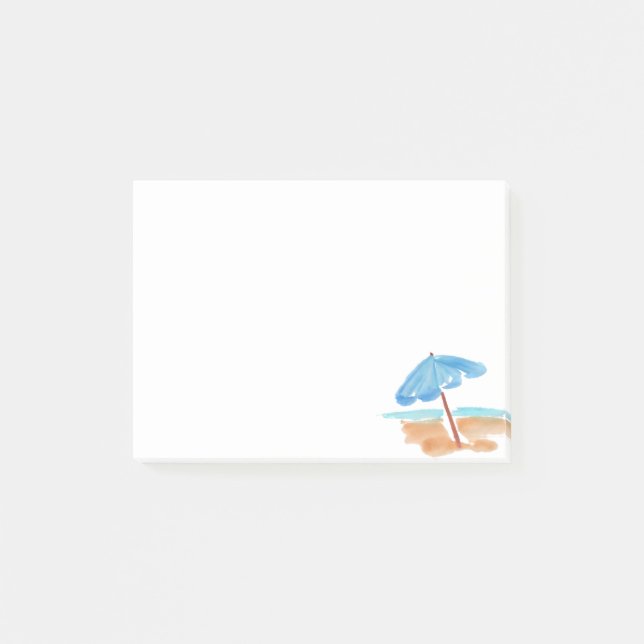 Aquarell Sonnenstrand Sommermeer Post-it Klebezettel (Vorderseite)
