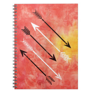 Aquarell-Sonnenuntergang-Pfeile-Skizzenbuch-Journa Notizblock