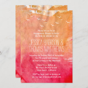 Aquarell Sonnenuntergang Verlobung Dusche oder Par Einladung