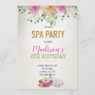 Aquarell-Spa-Tag-Einladung Einladung