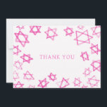 Aquarell Spaß Rosa Star von David Bar Bat Mitzvah Dankeskarte<br><div class="desc">Perfekt Spaß DANK YOU card zu senden nach einem Fledermaus Mitzvah, Bar mitzvah oder anderen jüdischen Feiern! Handgefertigte Aquarellkunst für Sie auf der Vorderseite und leere Rückseite! Vollständig anpassbar! Klicken Sie auf "Personalisieren" oben, um den Text zu bearbeiten. Klicken Sie auf "Bearbeiten mit dem Designwerkzeug", um die Schriftart, Farben und...</div>