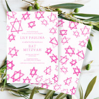 Aquarell Spaß Rosa Star von David Bar Bat Mitzvah