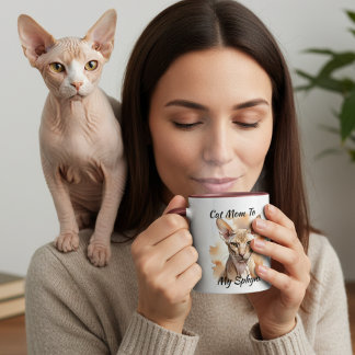 Aquarell Sphynx Braun Personalisieren Tasse