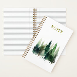 Aquarell-Spiralblock mit Kiefern Notizbuch